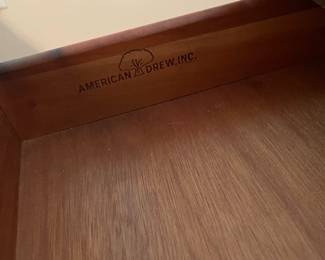 W11 - $100 PAIR of Wooden Nightstands with 3 drawers each. Measures 24" wide x 16" deep x 26" tall.