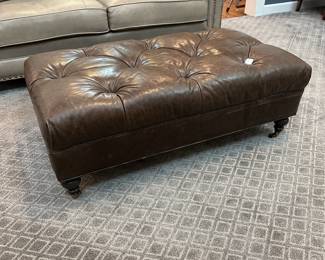 W41 - $350. Smith Brothers Leather Cocktail Ottoman. Measures 45" x 26" x 16" tall. No rips / holes but there are some minor "scratches" on the leather.