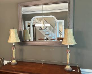 W3 - $50. Kirkland Home Mirror. Measures 46.5" wide x 36.75" long. Frame is a "brushed" plastic.