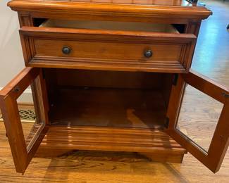 W130 - $100. Bakers Rack with storage for wine bottles & glasses. Measures 29" wide x 17" deep x 72" tall.