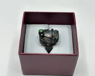 J29 - $30. Size 10 Sterling Western Saddle Ring.
