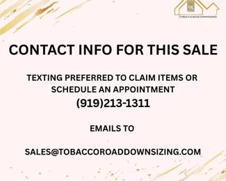 Text 919.213.1311 for appointment or holds!