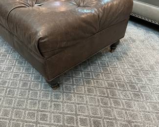 W41 - $350. Smith Brothers Leather Cocktail Ottoman. Measures 45" x 26" x 16" tall. No rips / holes but there are some minor "scratches" on the leather.