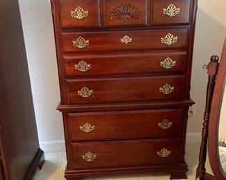 W22 - $150. 5 Drawer Chest of Drawers. All drawers slide. Measures 36" wide x 18.5" deep x 53" tall.