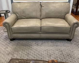 W38 - $1500. Smith Brothers Leather Loveseat. Measures 75" wide x 38" deep x 36" tall. Back cushions are fixed. Bottom cushions come off for moving/cleaning. Very good used condition! No rips / tears / holes etc. Nice high quality leather!