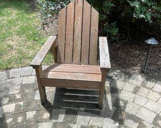 W124 - $75 each. 4 available. Adirondack chairs. Measures 28" wide x 30" deep x 36" tall. All sturdy but could probably use a coat of stain.