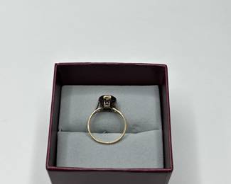 J5 - $150. Size 6. Beautiful 14kt gold Art Deco Setting (needs to be Rhodium Plated) with small diamond.
