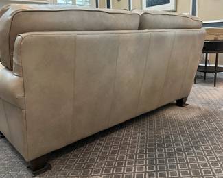 W38 - $1500. Smith Brothers Leather Loveseat. Measures 75" wide x 38" deep x 36" tall. Back cushions are fixed. Bottom cushions come off for moving/cleaning. Very good used condition! No rips / tears / holes etc. Nice high quality leather!