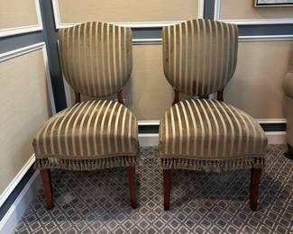 W6 - $125. PAIR. Whitley Galleries - Design Master. Cherry Finish Legs. Measures 21" wide x 22" deep x 36" tall. Whitley Galleries - Design Master. Cherry Finish Frame.