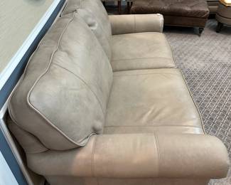 W38 - $1500. Smith Brothers Leather Loveseat. Measures 75" wide x 38" deep x 36" tall. Back cushions are fixed. Bottom cushions come off for moving/cleaning. Very good used condition! No rips / tears / holes etc. Nice high quality leather!