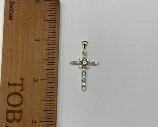 J15 - $60. 10kt & CZ cross pendant.
