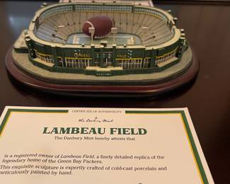 W48 - $25. Danbury Mint Lambeau Field. Measures 8" x 6".