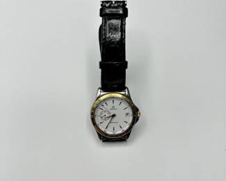 J26 - $600. Zenith Automatic 682 Mens Watch - Leather Band. Stainless. Needs battery.