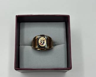 J8 - $350. Size 10. Knights of Columbus 10kt Mens Ring.