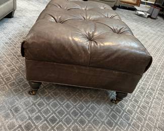 W41 - $350. Smith Brothers Leather Cocktail Ottoman. Measures 45" x 26" x 16" tall. No rips / holes but there are some minor "scratches" on the leather.