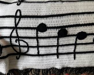 W19 - $30. Music note Afghan.