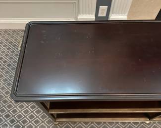 W47 - $300 EACH. *2 Available* Universal Furniture Proximity Console Table. Measures 60" wide x 16" deep x 29" tall. Both have minor scuffs/marks on the top. Sturdy and solid!