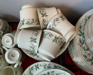 W101 - $295. Holly Traditions China Set.