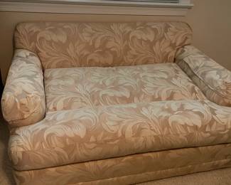 W25 - $150. Deep & Comfy Loveseat. Measures 63" wide x 43" deep x 30" tall.