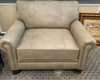 W39 - $950 each. *2 available* Smith Brothers Leather Chair and a half. Measures 49" wide x 40" deep x 37" tall. Both are in Very good condition. No rips / tears / holes etc.