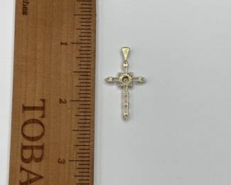 J15 - $60. 10kt & CZ cross pendant.