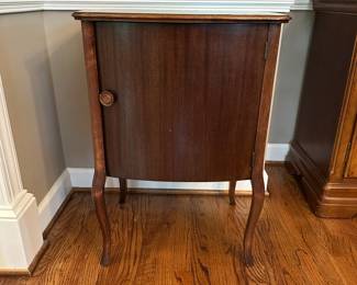 W8 - $200. Antique Mahogany Music Cabinet. Measures 20.75" wide x 17.25" deep x 29.5" tall.