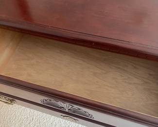 W15 - $175. Wooden Dresser with Mirror. Measures 64" wide x 18" deep x 32" tall. Mirror is 44" wide x 47" tall. All drawers slide easily. 7 Drawers total. (3 on the top are double deep)