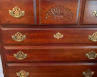 W22 - $150. 5 Drawer Chest of Drawers. All drawers slide. Measures 36" wide x 18.5" deep x 53" tall.