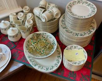 W101 - $295. Holly Traditions China Set.
