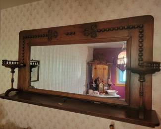 Multiple vintage mantel mirrors