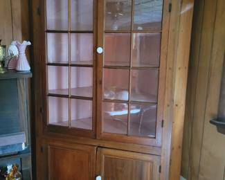 Vintage Pine Corner Cupboard