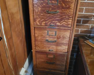 Vintage oak file cabinet