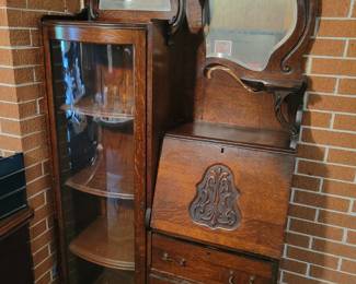 Antique oak side by side secretariat