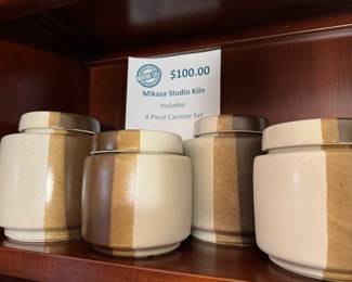 Mid Century Modern Mikasa Studio Kiln - Rare 4 Piece Canister Set - Near Perfect Condition.