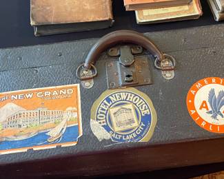 Early 1900's Traveling suitcase with stickers