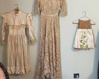 Antique Ladies lace gowns and little girls Early 1900's