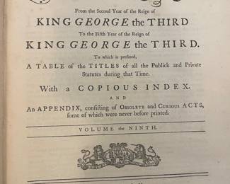 Statues at Large from the second year of the Reign of King George the Third