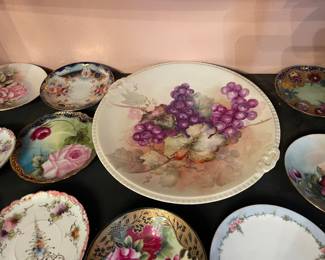Hand painted porcelain plates