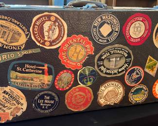 Early 1900's Travel suitcase with patches!!