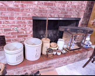 Jugs By Fireplace