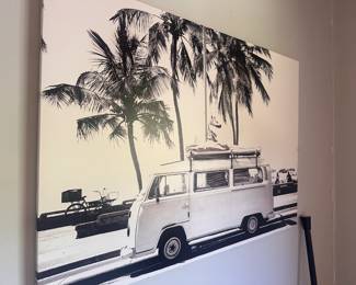 VW canvas with palm tree, venice beach