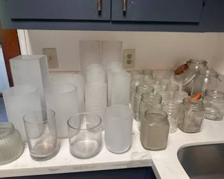 Selection of candle holders and glassware