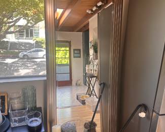Large mirror can be hung either horizontal or vertical.