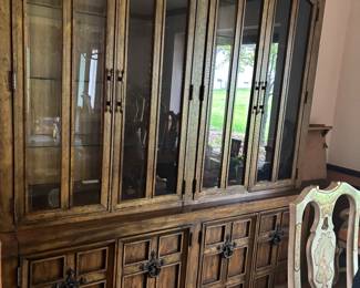 Break Front with shelf / glass top
