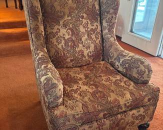 PAIR OF WING BACK CHAIRS