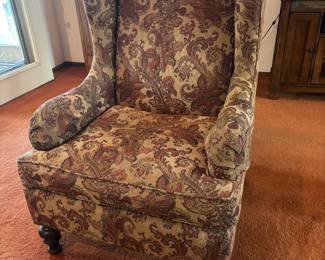 PAIR OF WING BACK CHAIRS