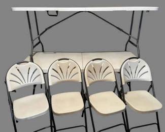 Portable Party 4 Chairs 2 Folding Tables