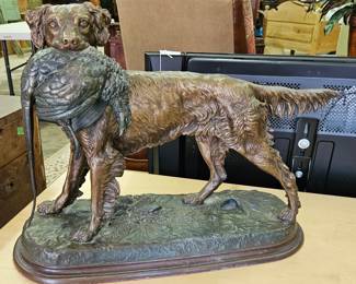 J. Moigniez bronze setter statue