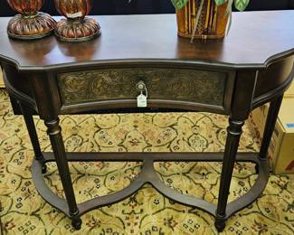 Etched console table