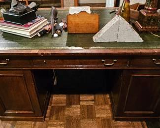 Leather partner desk